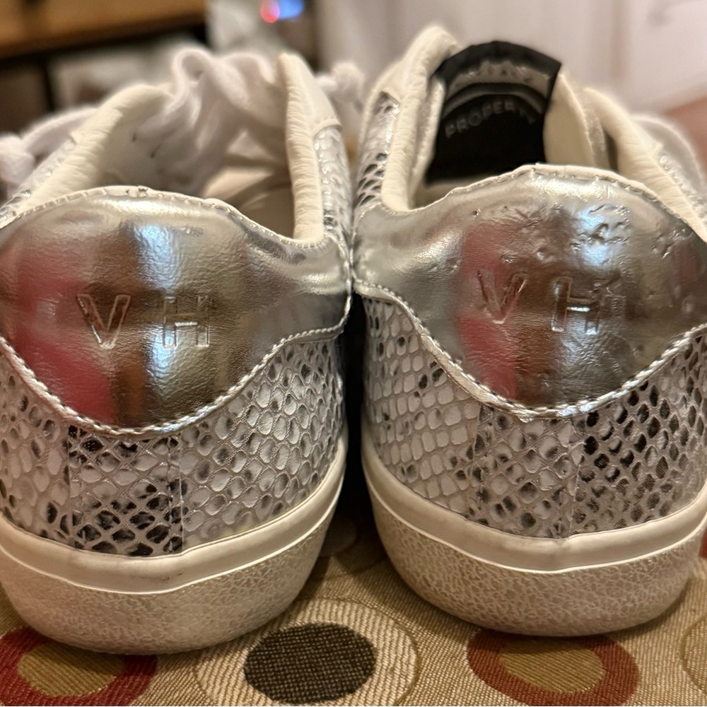 Stylish White and Silver Women's Sneakers - Picture 5 of 8